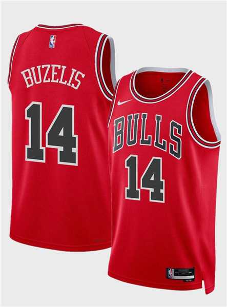 Mens Chicago Bulls #14 Matas Buzelis Red 2024 Draft Icon Edition Stitched Basketball Jersey Dzhi->chicago bulls->NBA Jersey